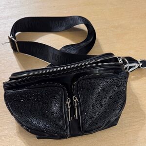 Madden NYC Convertible Crossbody/Fanny Pack Black Rhinestone Women's Bag